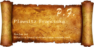 Plavsitz Franciska névjegykártya